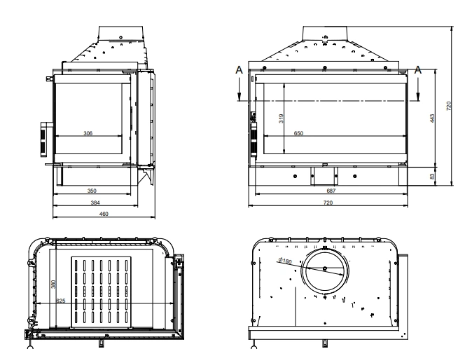Каминная топка KFD ECO MAX 7 L/R standard (правая/левая) - 4