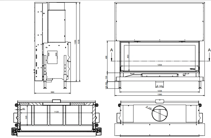 Каминная топка KFDesign LINEA H 1320 4.0 - 4