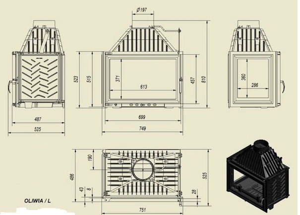 Каминная топка Oliwia/L (P) - 2