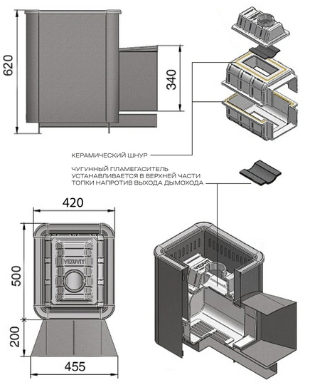 Печь для бани Везувий Сенсация 16 антрацит (224) - 1