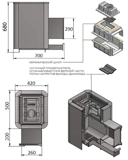 Печь для бани Везувий Сенсация 22 антрацит (271) - 1