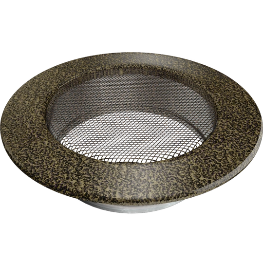 Решетка вентиляционная Чёрная-Латунь d=100мм,125мм,150мм. - 1