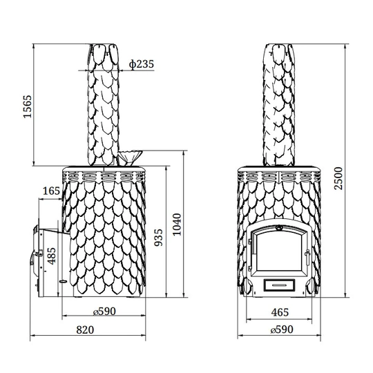 Печь для бани Альфа Панголина Inox ЧДБСЭ ЗК шамот- терракота - 3