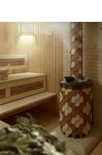 Печь для бани Альфа Панголина Inox ЧДБСЭ ЗК шамот- терракота - 1