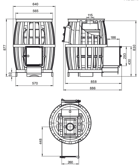 Печь для бани Везувий Легенда Русский пар ковка 18 (271) - 3