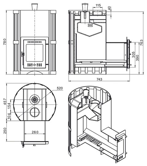 Печь для бани Везувий Скиф парогенератор ковка (210) «М» - 1