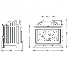 Каминная топка Invicta 700 OPTION VOLET RAC - 1