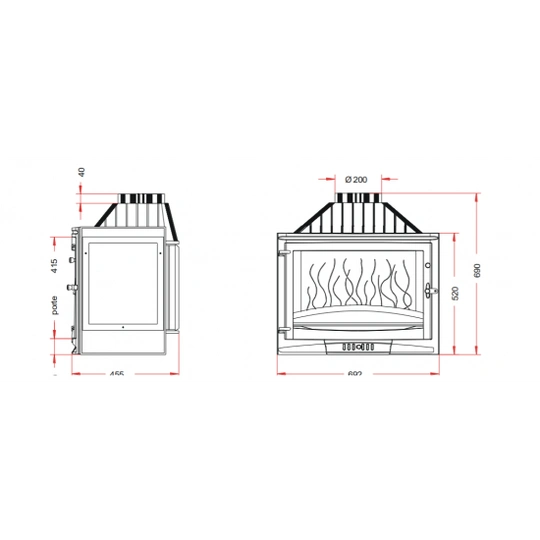 Каминная топка Invicta 700 SELENIC 3V - 1