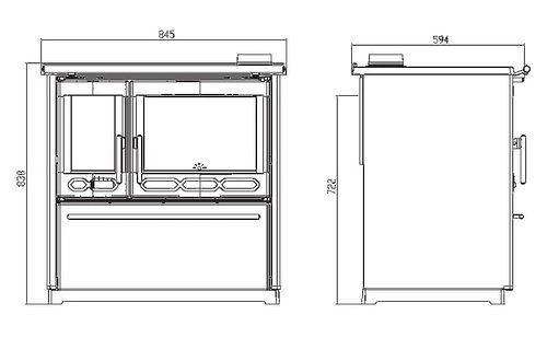 Отопительно-варочная печь Plamen 850 Termo Glass - 1