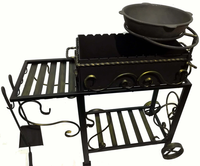 Кованый мангал НОРТ-3 с подставкой под казан, сталь 5 мм - 2