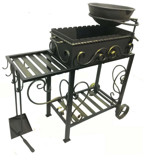 Кованый мангал НОРТ-3 с подставкой под казан, сталь 5 мм - 1
