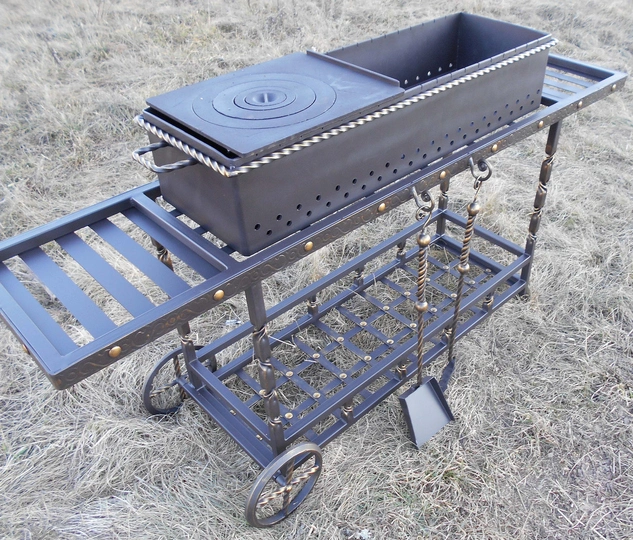 Кованый мангал ГЕКТОР, сталь 5 мм - 2