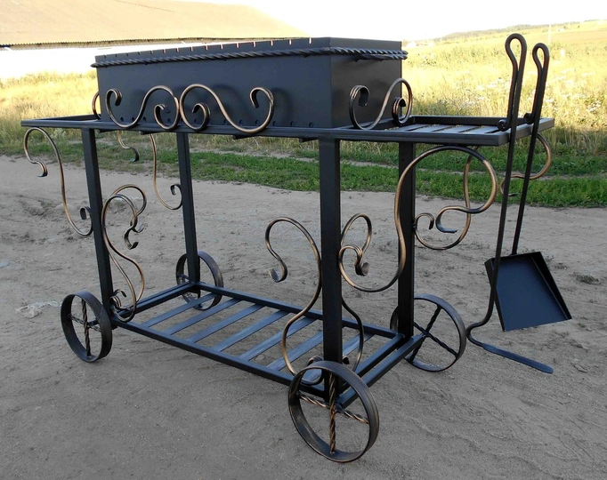 Кованый мангал НОРТ-4-80 ПЛЮС, сталь 5 мм - 1