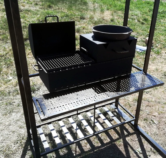 Мангал-Барбекю-Гриль очаг с крышей ДОМАШНИЙ ПОВАР 4 В 1 - 3