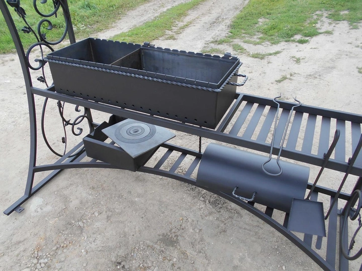 Кованый мангал-барбекю с крышей КР-14, сталь 5 мм - 3