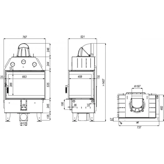 Каминная топка Defro Home Intra SM BL - 2