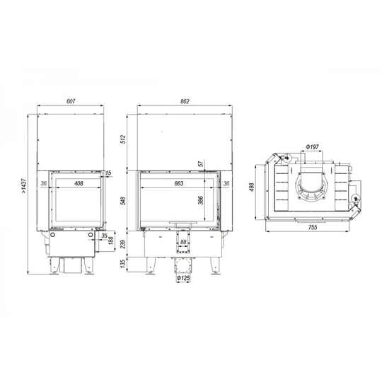 Каминная топка Defro Home Intra SM BL G - 2