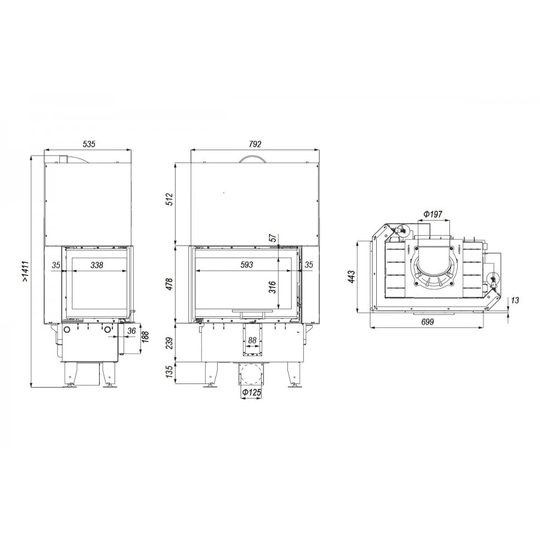 Каминная топка Defro Home Intra SM BL MINI G - 2
