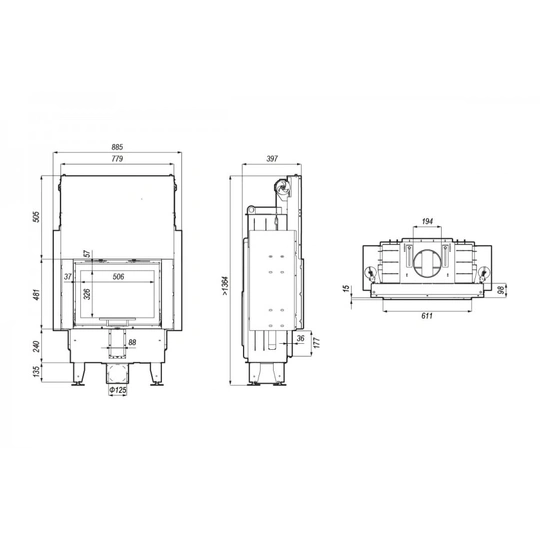 Каминная топка Defro Home Intra ME SLIM G - 1