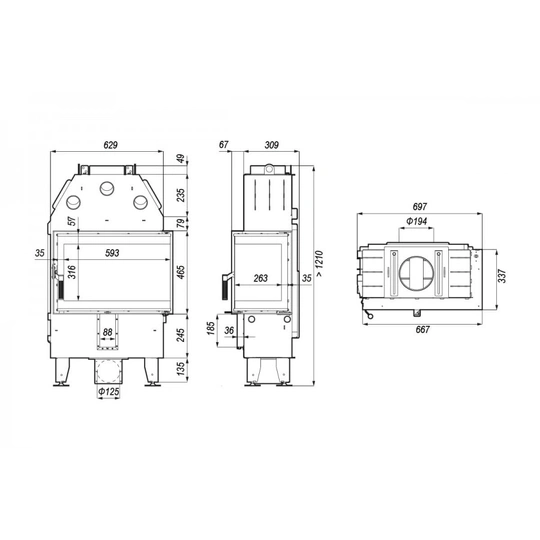 Каминная топка Defro Home Intra SM BL SLIM - 2
