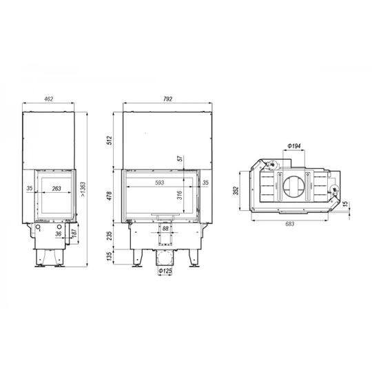 Каминная топка Defro Home Intra SM BL SLIM G - 1