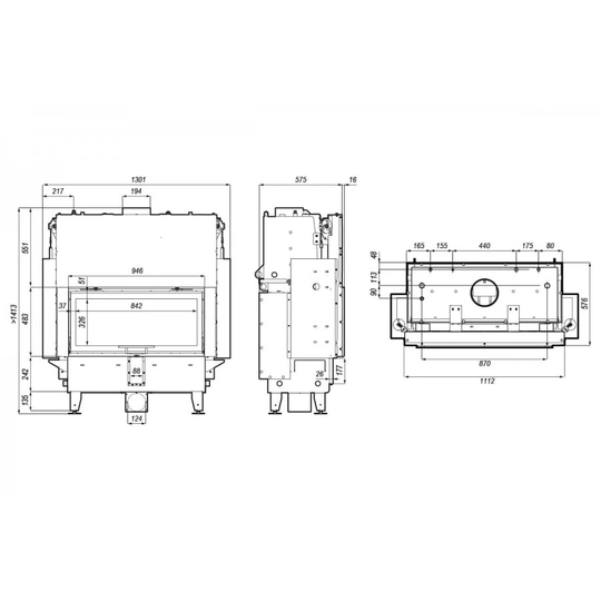 Каминная топка DEFRO HOME RIVA LA G SHORT с водным контуром и подъемом стекла вверх - 1