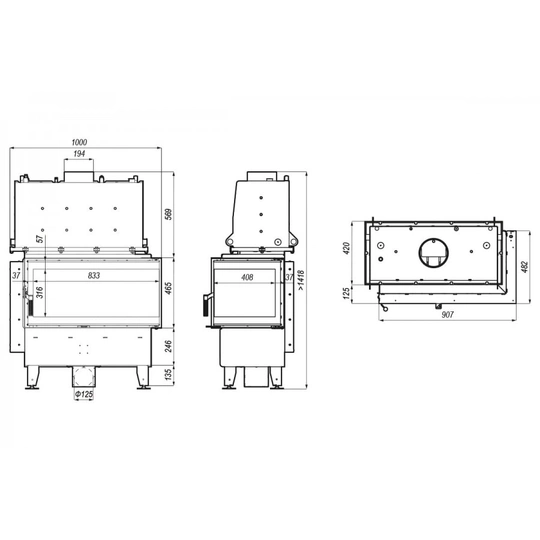 Каминная топка DEFRO HOME RIVA ME BL SHORT угловая с водным контуром - 1