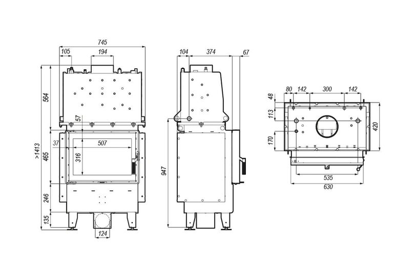 Каминная топка DEFRO HOME RIVA SM SHORT с водным контуром - 2