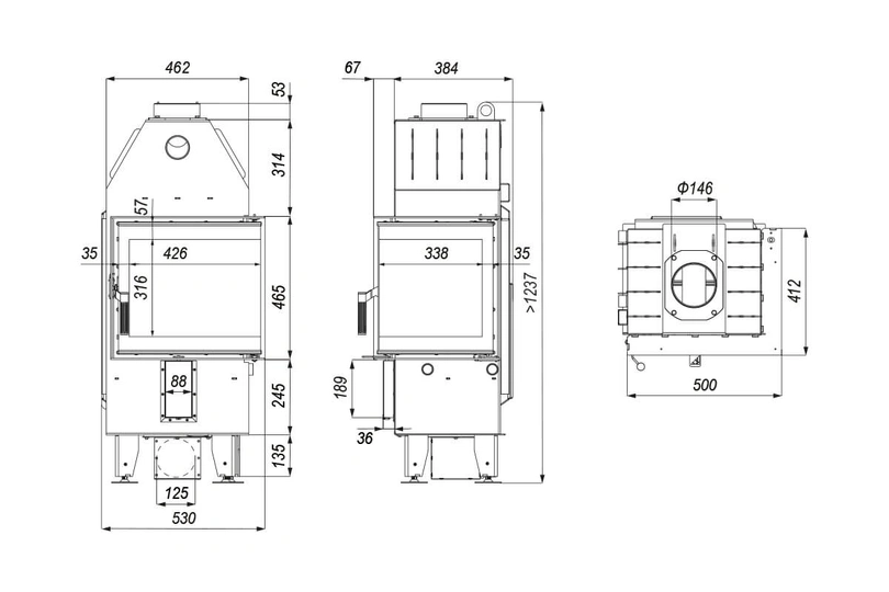 Каминная топка Defro Home Intra XSM BP MINI - 1