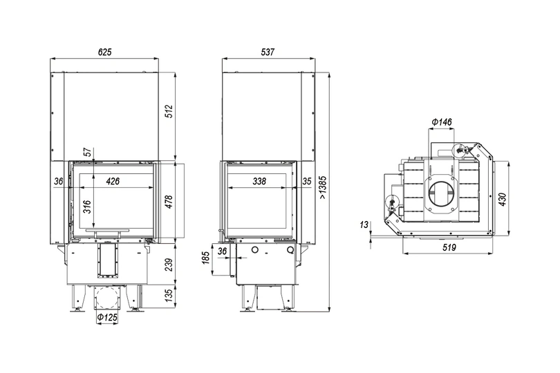 Каминная топка Defro Home Intra XSM BP MINI G - 1