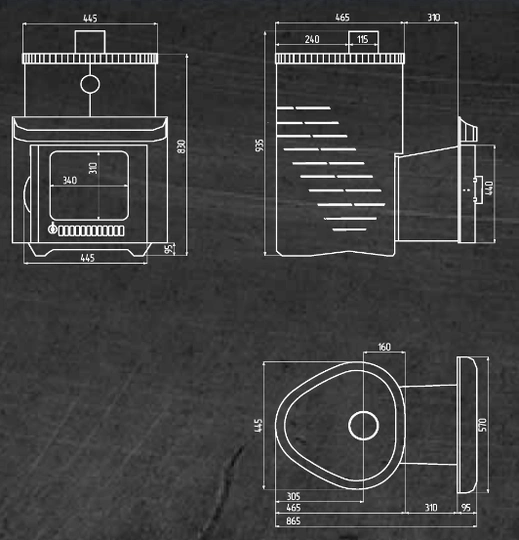 Печь для бани Ферингер Малютка ПФ в кожухе Лайн - 6