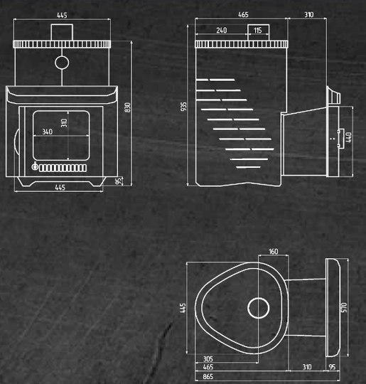 Печь для бани Ферингер Малютка ПФ в кожухе Дуб - 6