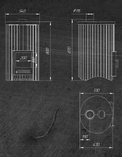 Печь для бани Ферингер Уют-18 ПФ «Россо Леванте + Окаменевшее дерево» - 1