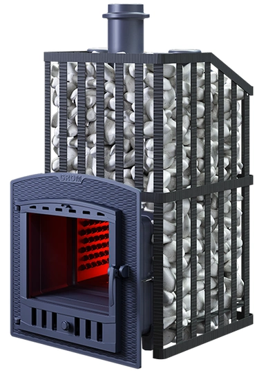 Чугунная печь для бани Гром 30 (П2) Ураган - 1