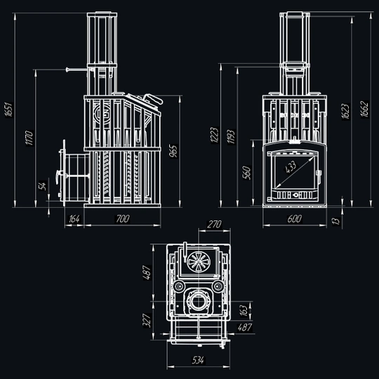 Чугунная печь для бани Гром 30 (П2) Ураган - 6