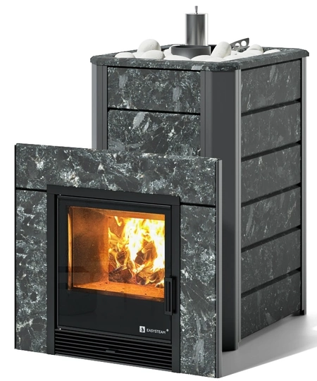 Печь для бани EASYSTEAM Ялта 25/2024 в облицовке из камня - 2