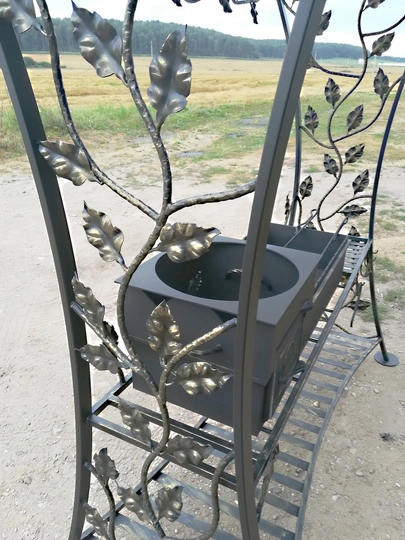 Кованый мангал с крышей 4 В 1 - КУ-4-4, сталь 5 мм - 2