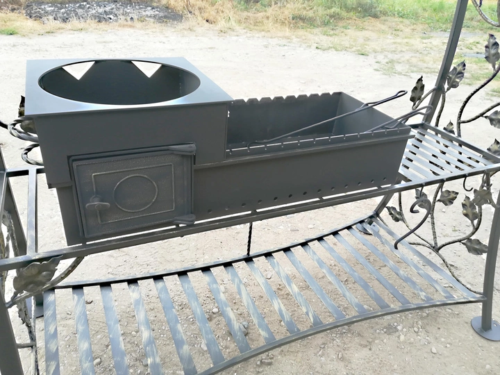 Кованый мангал с крышей 4 В 1 - КУ-4-4, сталь 5 мм - 3