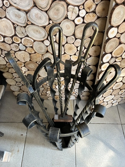 Каминный набор Корзинка с железными ручки - 1