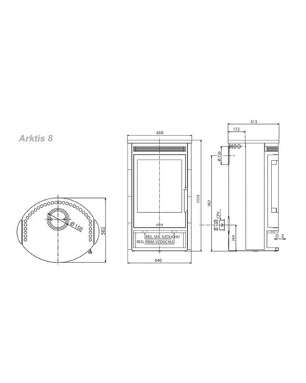 Печь-камин Arktis 8 поворотный, тальк - 1