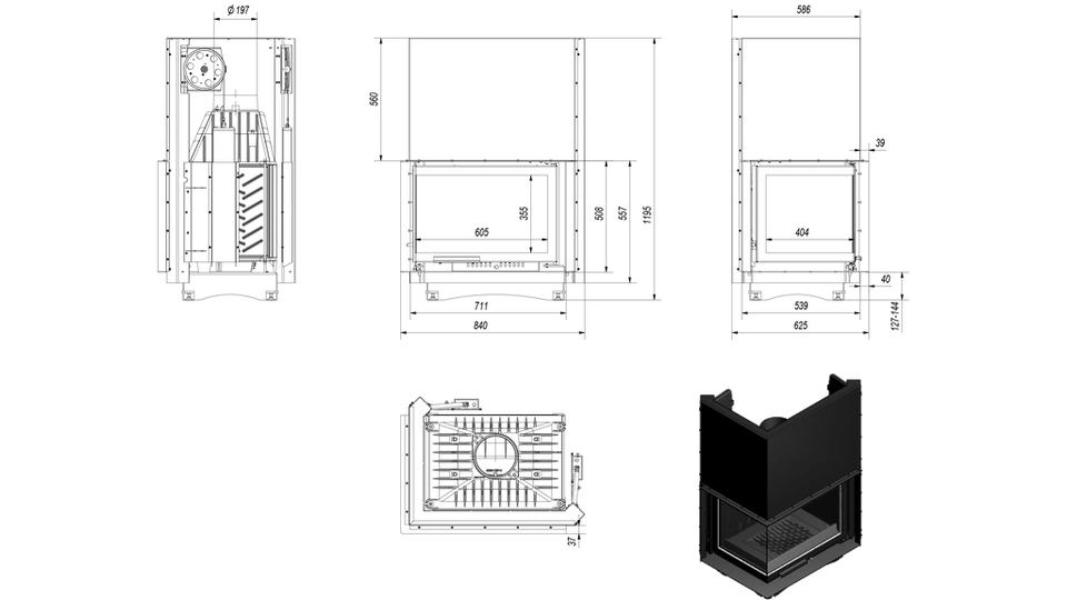 Каминная топка Zuzia/L/BS/G (P/BS/G) - 3