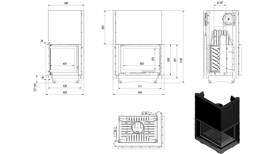Каминная топка Zuzia/L/BS/G (P/BS/G) - 7