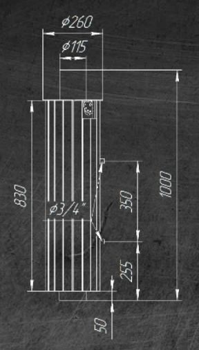 Дымоход-регистр Ферингер "Жадеит + Окаменевшее дерево" - 6