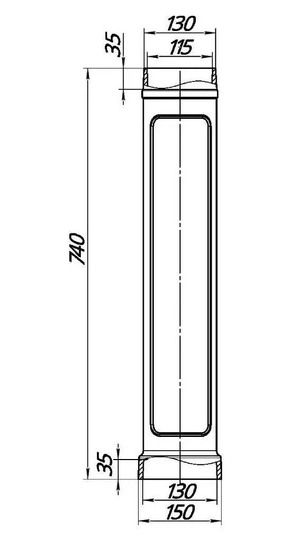 Чугунный дымоход Prometall 115/740 (цвет серый) - 2