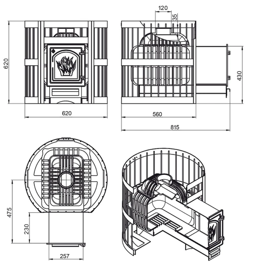 Печь для бани ЭТНА Стандарт 24 (ДТ-4С) - 3