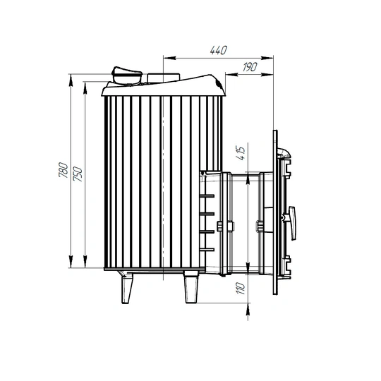 Печь банная "Атмосфера L" комбинированная сетка-ламель "Окаменевшее дерево" наборный - 3