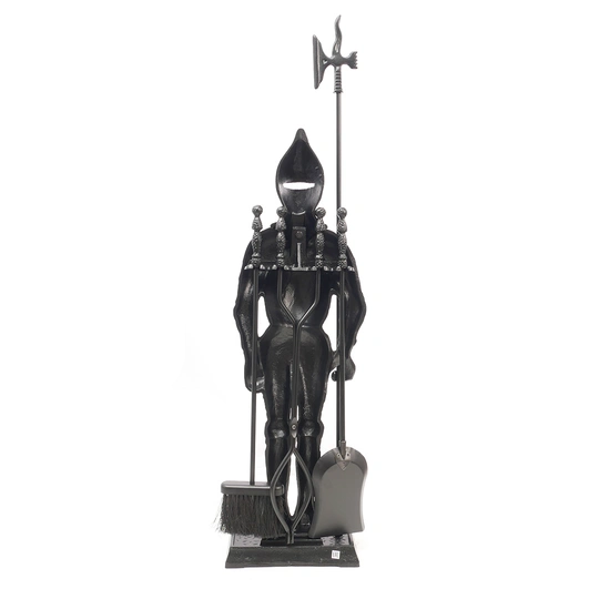 Набор каминный D98051BK Рыцарь большой (4предмета, 110см, черный), на подставке - 1