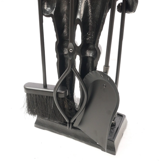 Набор каминный D98051BK Рыцарь большой (4предмета, 110см, черный), на подставке - 2