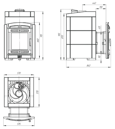 Печь банная "Атмосфера L" в облицовке "Талькохлорит" - 2