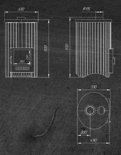 Печь для бани Ферингер УЮТ-25 ПФ «Змеевик + Окаменевшее дерево» - 6